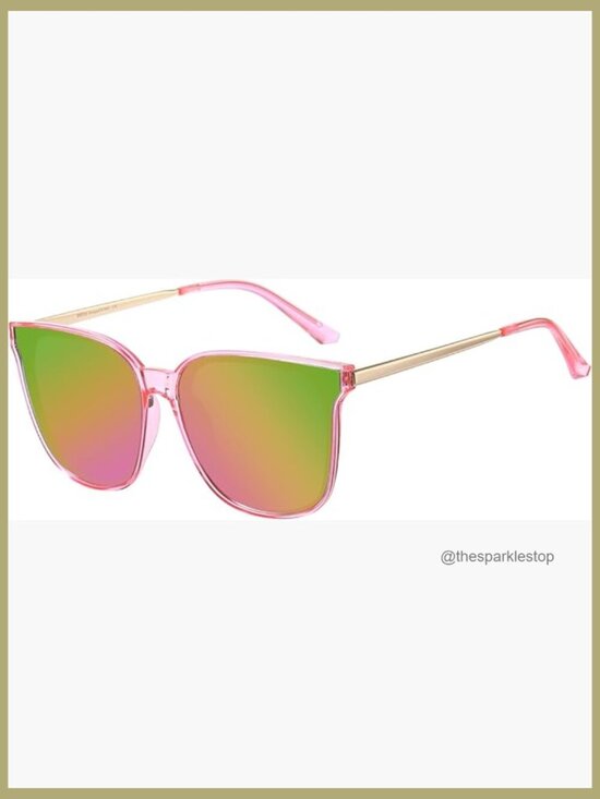 Oversized Polarized Sunglasses, Retro Square Mirrored Shades, Lightweight UV400
